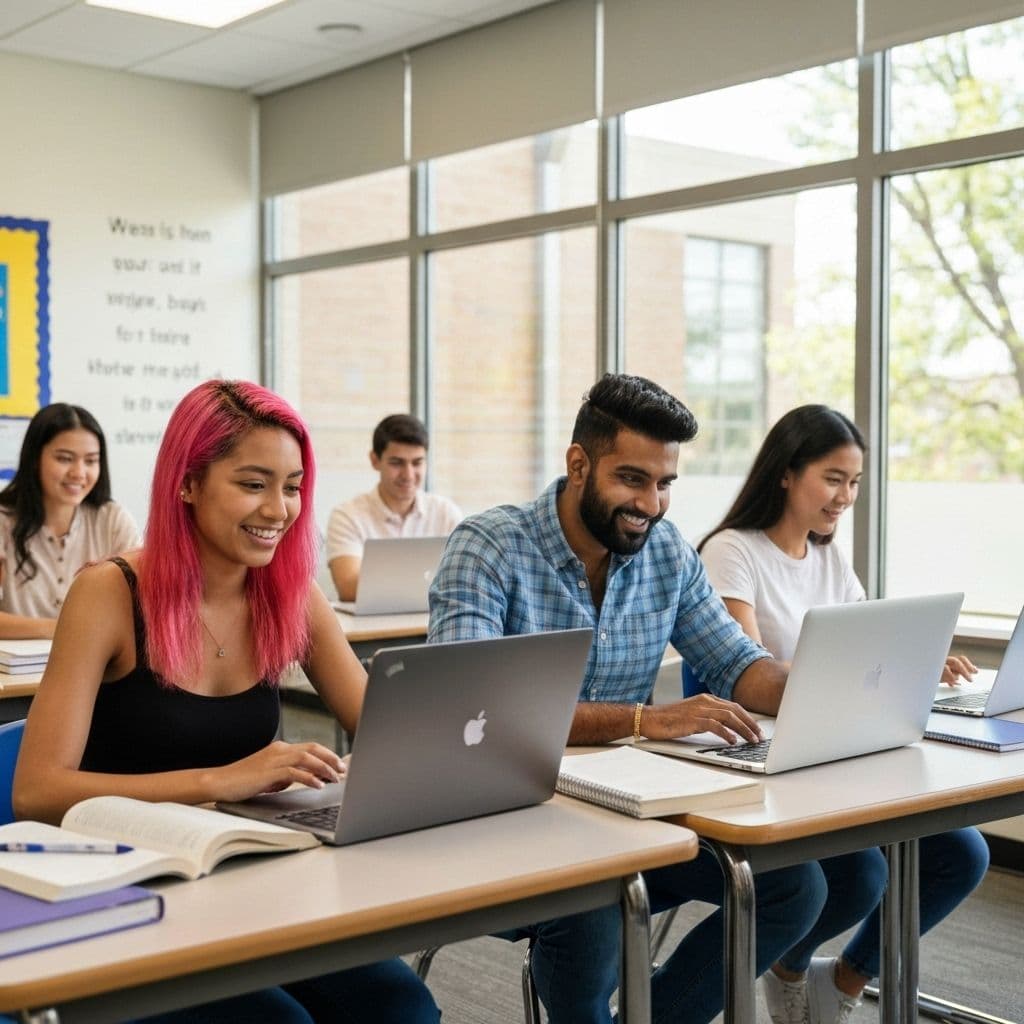 Students learning online